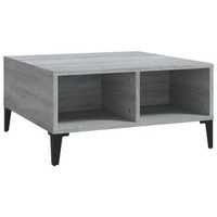 mesa de centrormesa auxiliarrmesa de cafe madera de ingenieria gris sonoma 60x60x30 cm