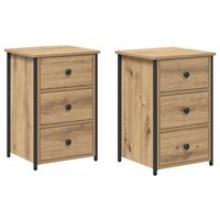 armario de noche 2 uds marron 40 x 36 x 60 cm vidaxl