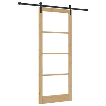 Puerta Corredera Orkdal Natural Y Negro 93 X 232 Cm Vidaxl