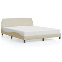 cama matrimonial  cama para adultos  estructura de cama con cabecero de tela color crema 160x200 cm