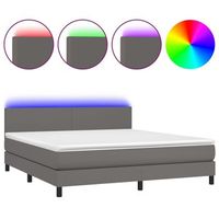 cama tapizada 203x160x88 cm vinilo - gris