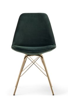 Celine Green Velvet Gold Leg Dining Chairs - Green