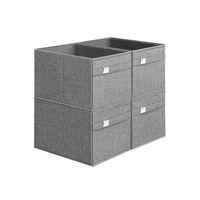 cajas almacenaje de armario asas plegables tejido oxford y tejido aspecto lino lavables gris paloma  4
