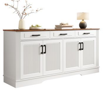 Aparador - Mueble De Salón Y Comedor - Mdf - Blanco (160x40x75cm)