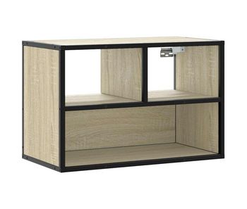 Mueble tv - mesa de tv madera ingeniería y metal roble sonoma 60x31x39,5 cm