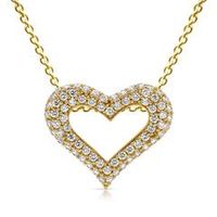cadena de plata chapada en oro amarillo con colgante de corazon