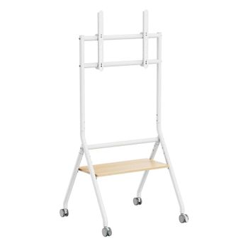 Soporte de suelo Aisens STS86TWM-048 para TV 37-86″, acero, madera, ajuste altura, ruedas