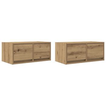 Muebles Para Tv 2 Uds Madera Roble Artisan 60x31x25,5 Cm Vidaxl