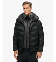 superdry para hombre ms110175a abrigo ski sport puffer negro m casual nylon reciclado
