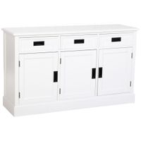 aparador de madera blanco con 3 puertas y 3 cajones 135x40x805 alt c