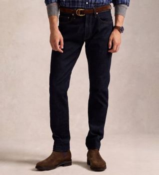 Polo Ralph Lauren para hombre. 710956088001 Jeans elásticos Parkside Active Taper marino (34/30), Casual, Algodón, Denim