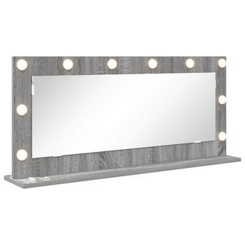 Espejo De Tocador Rectangular Gris Sonoma 100 X 45 X 18 Cm Vidaxl