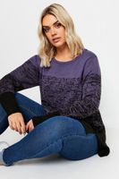 yours jersey de punto morado y negro degradado mujer curvy y tallas grandes yours