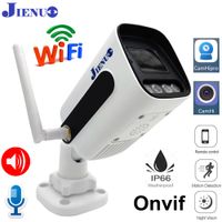 camara wifi jienuo de 5mp camara ip para exteriores impermeable inalambrica vision nocturna videocamara de vigilancia de seguridad compatible con intercomunicador de voz bidireccional onvif