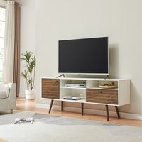 mueble de tv vare con puerta y cajon 165x40x66 cm - blanconogal encasa