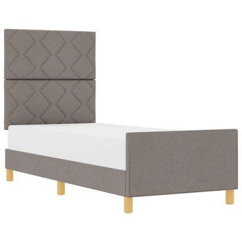 Estructura De Cama Con Cabecera Taupé 80 X 200 Cm Tela Vidaxl