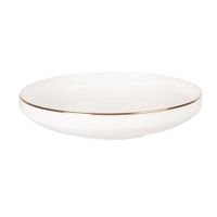 plato hondo de porcelana blanca y dorada