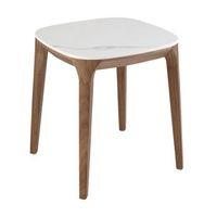 mesa rincon cuadrada marmol porcelanico y nogal angel cerda 2133 50x50x51