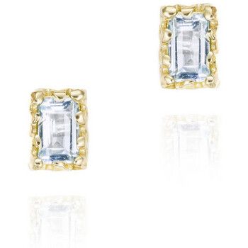 Jorge Revilla Pendientes Pendientes con topacio azul en plata con baño de oro 18k para mujer