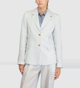 Semicouture para mujer. S6SS56 Chaqueta Kitty de lino azul claro (44), Casual
