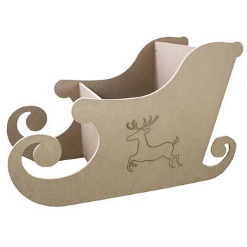 Trineo De Papá Noel Santa Claus Para Navidad 120cm Sencillo Mdf Espesor 18mm