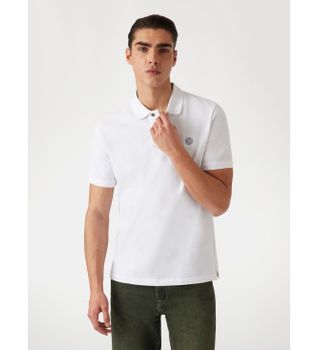 Guess para hombre. M2YP24KC9T1 Polo Clásico blanco (S), Casual, Algodón, Manga corta