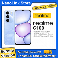 telefono inteligente original realme c100 5g version eu bateria de 6600mah carga rapida de 45w mediatek dimensity 6300 pantalla de 68 y 144hz