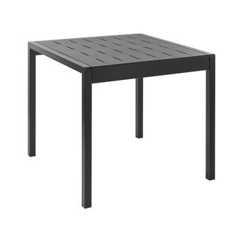 Mesa De Jardín De Material Sintético De 4 Plazas Resistente A La Intemperie Al Aire Libre Patio Negro Bartica