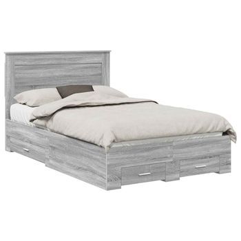 Cama Matrimonial | Cama Para Adulto | Estructura De Cama Con Cajón Con Cabecera Madera Contrachapada