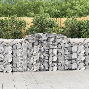 Cestas De Gaviones 2 Piezas | Gavión Para Piedras | Gavión Decorativo Forma De Arco Hierro 300x50x100/120 Cm Cfw707846
