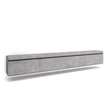Mueble Tv | Televisión | Muebles De Salón, Almacenaje | 320x45x35 Cm | Para Tv Gran Formato | Colgado, Suspendido | Estilo Moderno | Cemento