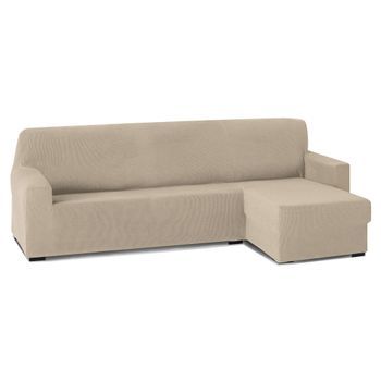 Funda Sofa Chaise Longue, Poliéster, Beige,brazo Corto Rústica Derecho