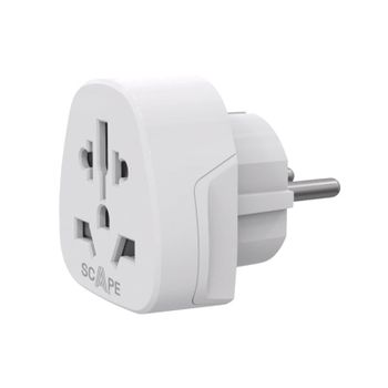 Adaptador universal de viaje Scape Travel 830 compacto para enchufes Europa Schuko multiusos