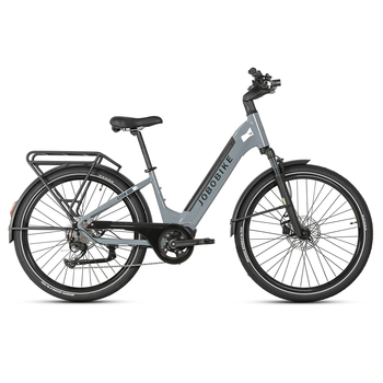 Bicicleta Eléctrica Urbana Inteligente Jobobike Luxe, Motor Silencioso De 250 W, 36 V 15 Ah, App,gris