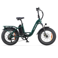 bicicleta electrica urbana cyrusher rumble 20 bateria extraible de 48 v y 18 ah verde