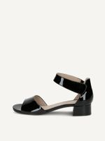 caprice heeled sandal black made of leather with block heel size 37