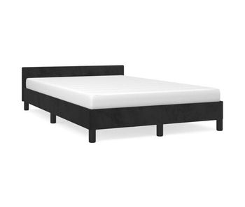 Estructura de cama con cabecero de terciopelo negro 120x200 cm