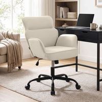 silla de oficina amado en imitacion de cuero simil cuero crema 68x62x86 cm clp