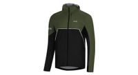 chaqueta de running gore wear r7 gore tex parcialmente impermeable caqui negro