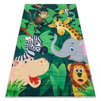 alfombra lavable bambino 2705 animales africa para ninos antidesliz 80x150 cm