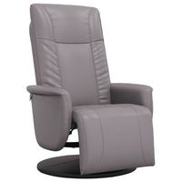 sillon reclinable con reposapies cuero sintetico gris