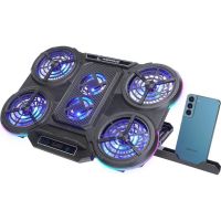 base de enfriamiento para portatil rampage prote r6 6 ventiladores rgb regulable