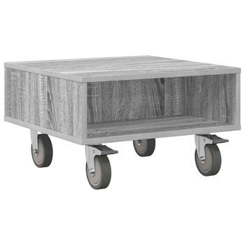 Mesa Lateral Con Ruedas Gris Sonoma 50,5 X 50 X 30 Cm Vidaxl