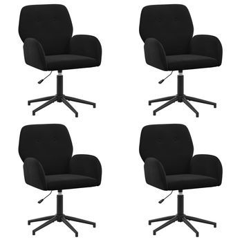 Sillas De Escritorio Giratorias 4 Uds. 54 X 55 X 90 Cm Negro Vidaxl
