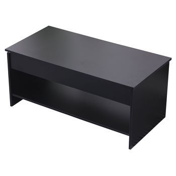 Mesa De Centro Con Tapa Elevable Negra Hedda