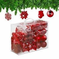 bolas para arbol de navidad en paquete de 100 - whiteredsilver - 135x32x245cm