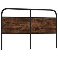 cabecero de repuesto de acero y madera de ingenieria roble ahumado 150 cm vidaxl