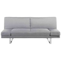 sofa cama tapizado de tela mecanismo click clack 4 plazas reposabrazos ajustables gris york