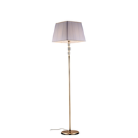 lampara de pie franz en oro y cristal 1 luz con pantalla dm45 180 o40 bl275-ph-or