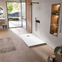 plato de ducha de resina antideslizante blanco 70 x 140cm bellobath